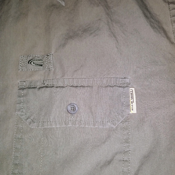 CAMEL ACTIVE Shirt Men XXL Short Sleeve Olive Green 100% Cotton - Picture 6 of 14